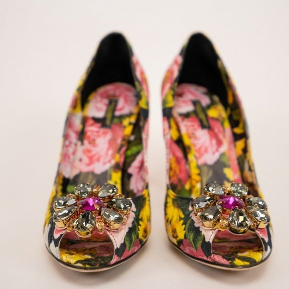Dolce & Gabbana Floral Peep Toe Pump - Picture 5 of 5